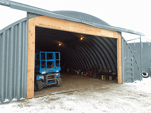 Quonset during new door and operator installation