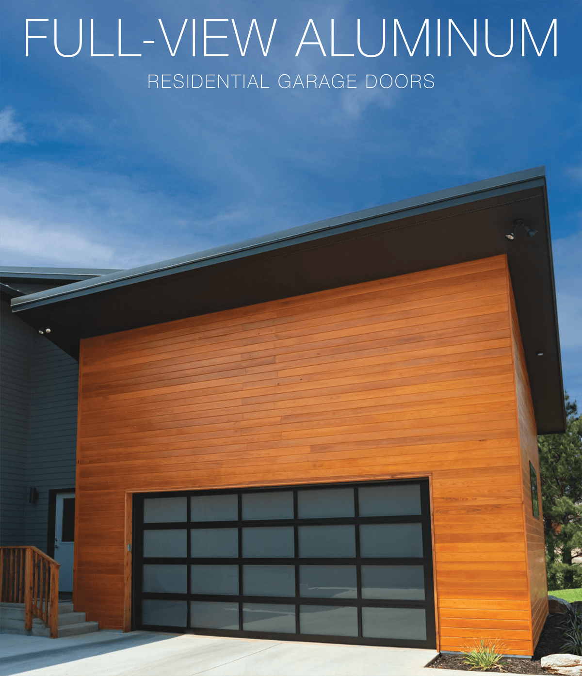 A Home with New CHI Full View Aluminum Collection Garage Door - Banner