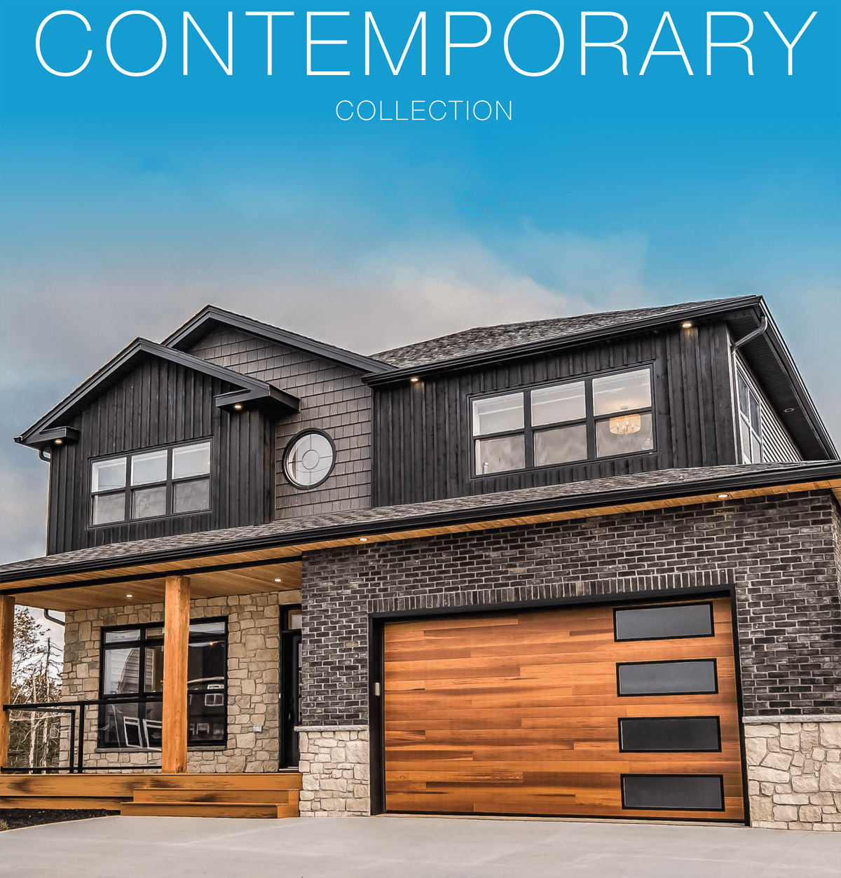A Home with New CHI Contemporary Collection Garage Door - Banner