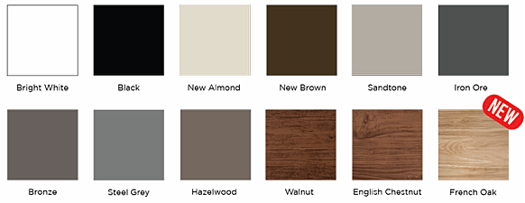 Available Colours for Kanata Collection Upwardor® Garage Doors