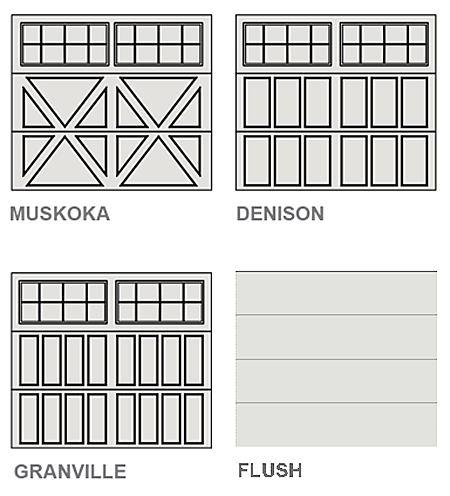Available Panel Design Choices Kanata Craft Upwardor® Garage Doors