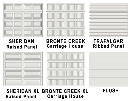 Available Panel Choices Kanata Collection Upwardor® Garage Doors