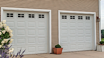 Short Raised Panel shown in white with optional stockton inserts and tinted glass.