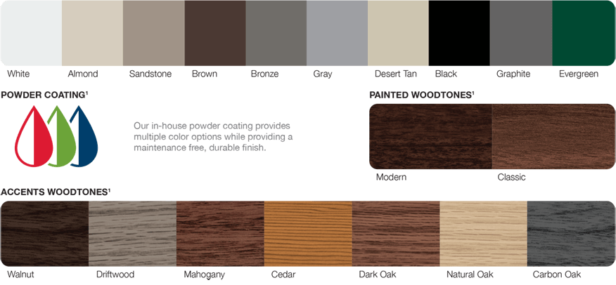 Available Colours for CHI Timeless Collection Garage Doors